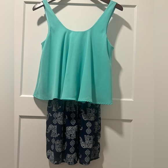Love Blossoms Pants - Intricate Blue Floral Jumpsuit for Casual Elegance